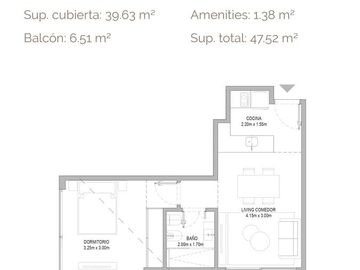Departamento en  Venta 2 ambientes con suite y toilette   Cañitas