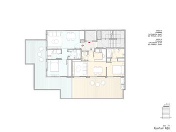 Departamento en  Venta 2 ambientes con Terraza de 37 m2 en  suite y toilette    Cañitas