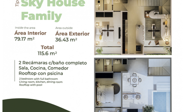 DEPARTAMENTO EN PREVENTA EN TULUM. 2 REC. SKY HOUSE FAMILY. ALF