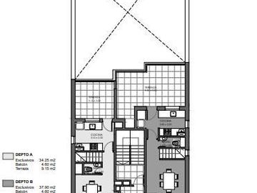 VENTA Departamento 2 dormitorios con terraza. Vista al parque