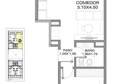 Departamento en pozo- 2 ambientes- Moron