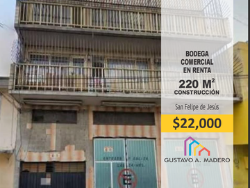Bodega Comercial en renta de 140m2 en San Felipe de Jesús (GAM)