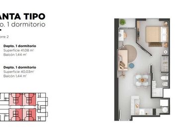Departamento un dormitorio en venta en Nueva Cordoba - POCITO piso 15° Orientación Norte