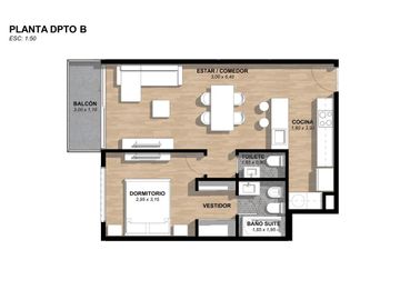 Venta departamento 2 ambientes en Vicente López