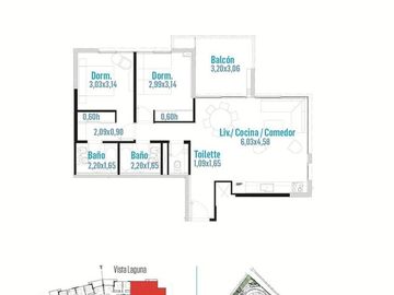 Venta Departamento 3 ambientes al lago en Remeros Beach Sky 1
