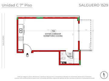 Venta Departamento Apto Profesional de 1 Ambiente en Palermo Soho - Próximo a Estrenar