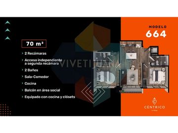 Venta Departamento Centrico 2 Recamaras