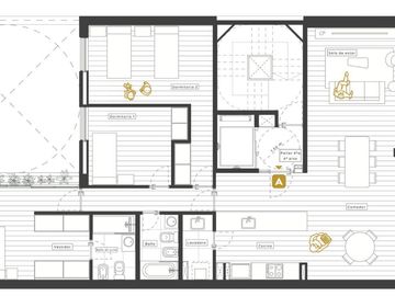 Departamento en venta de dos dormitorios en barrio olmedo