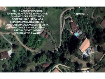 Venta finca campestre parcelación oriente guarne aeropuerto autopista