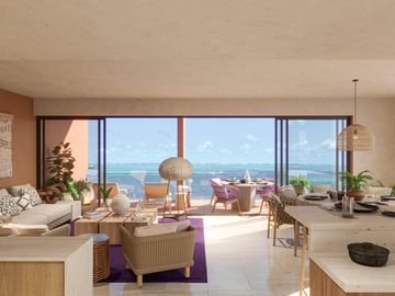 PENTHOUSE DE 4 HABITACIONES CON VISTA AL MAR COSTA MUJERES ALBERCA/GYM/SPA