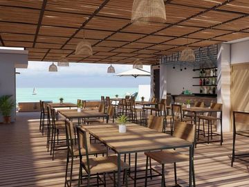 VENTA DE DEPARTAMENTO EN PUERTO MORELOS CON PISCINA/RESTAURANTE/ROOFTOP