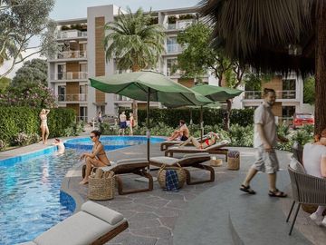 DEPARTAMENTO DE 2 HABITACIONES EN RESIDENCIAL DE PUERTO MORELOS CERCA DEL MAR