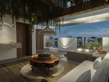 DEPARTAMENTO DE 2 HABITACIONES EN RESIDENCIAL DE PUERTO MORELOS CERCA DEL MAR