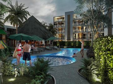DEPARTAMENTO DE 2 HABITACIONES EN RESIDENCIAL DE PUERTO MORELOS CERCA DEL MAR