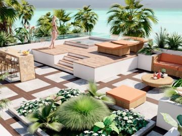 Enorme departamento beachfront de 3 recamaras con jacuzzi y rooftop