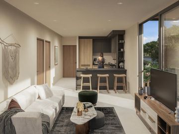 DEPARTAMENTO EN VENTA DE 2 HABITACIONES EN PLAYA DEL CARMEN GIMNASIO/ALBERCA/GOLF