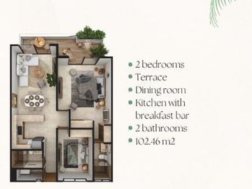 DEPARTAMENTO CON ROOF VISTA AL MAR DE PUERTO MORELOS / 2 HABITACIONES / ROI