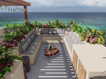 DEPARTAMENTO EN VENTA EN MAHAHUAL DE 1 RECAMARA CON VISTA AL MAR CARIBE