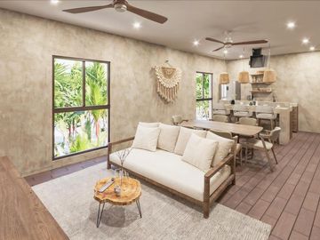 DEPARTAMENTO EN VENTA EN MAHAHUAL DE 1 RECAMARA CON VISTA AL MAR CARIBE