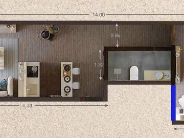 DEPARTAMENTO EN VENTA EN MAHAHUAL DE 1 RECAMARA CON VISTA AL MAR CARIBE