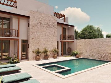 DEPARTAMENTO EN VENTA DE 1 HABITACIÓN EN BACALAR CON ALBERCA