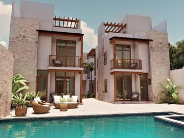 DEPARTAMENTO EN VENTA DE 1 HABITACIÓN EN BACALAR CON ALBERCA