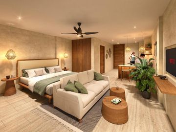 DEPARTAMENTO ESTUDIO FRENTE AL MAR CON JACUZZI AMUEBLADA  EN MAHAHUAL