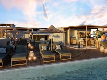 DEPARTAMENTO ESTUDIO FRENTE AL MAR CON JACUZZI AMUEBLADA  EN MAHAHUAL