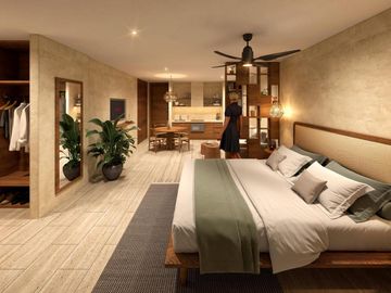DEPARTAMENTO ESTUDIO FRENTE AL MAR CON JACUZZI AMUEBLADA  EN MAHAHUAL