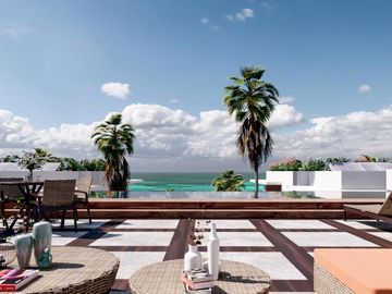 Lujoso departamento a pie de playa de 3 habitaciones y 3 baños en Mahahual