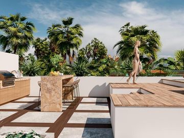 Lujoso departamento a pie de playa de 3 habitaciones y 3 baños en Mahahual