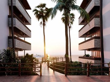 Lujoso departamento a pie de playa de 3 habitaciones y 3 baños en Mahahual