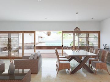 Lujoso departamento a pie de playa de 3 habitaciones y 3 baños en Mahahual