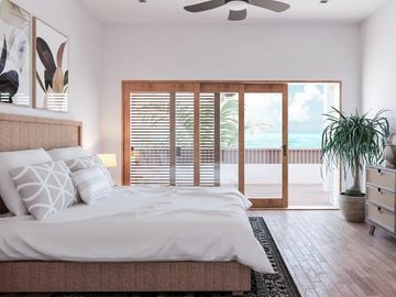 Lujoso departamento a pie de playa de 3 habitaciones y 3 baños en Mahahual