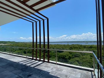 PUNTA TIBURON, Departamento en RENTA con vista al campo de golf y al manglar, 3 recamaras con baño