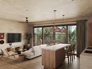 Departamento en venta en Bacalar de 3 habitaciones con vista a la laguna