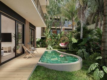 Departamento en venta en Bacalar de 3 habitaciones con vista a la laguna