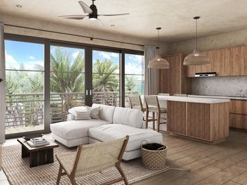 Departamento en venta en Bacalar de 3 habitaciones con vista a la laguna