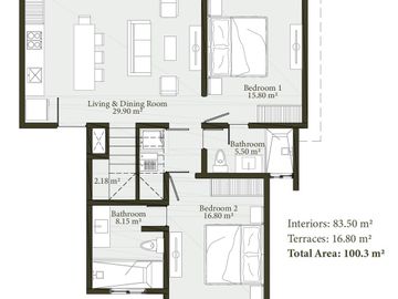 Departamento en venta en Bacalar de 3 habitaciones con vista a la laguna
