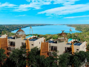 DEPARTAMENTO EN BACALAR DE 3 RECAMARAS CON VISTA A LA LAGUNA