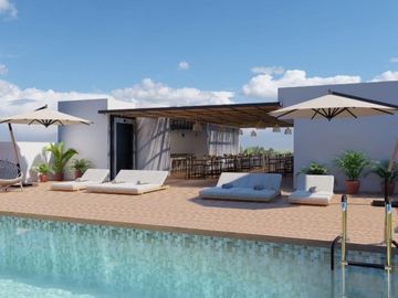 Estudio con vista al mar amueblado, equipado y con acabados de lujo