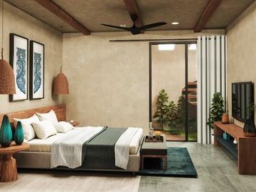 DEPARTAMENTO AMUEBLADO Y DECORADO EN EL CENTRO DE TULUM CON BEACH CLUB