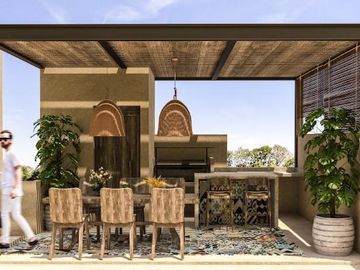 DEPARTAMENTO AMUEBLADO Y DECORADO EN EL CENTRO DE TULUM CON BEACH CLUB