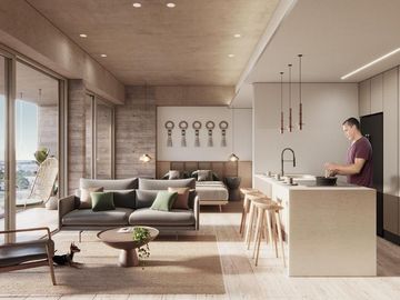 Venta de departamento en Cancun de 2hab con gimnasio y coworking