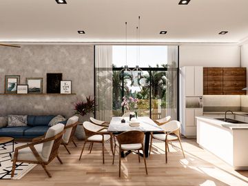 DEPARTAMENTO DE SUPER LUJO EN VENTA EN BACALAR 2 HABITACIONES, ALBERCA, GYM, ACCESO A LA LAGUNA