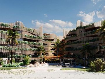 Penthouse beach front en venta en Bahia Tankah, Tulum de 3 habitaciones (MTK)