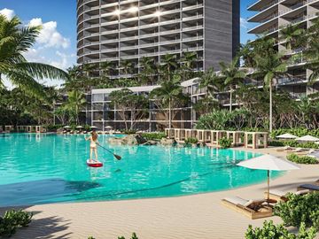Departamento vista al mar con laguna artificial de 8,000 m2 en venta en Cancún