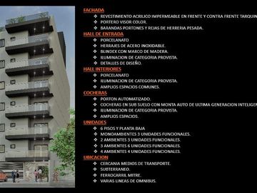 Venta de departamento de 3 ambientes A ESTRENAR en Villa Urquiza