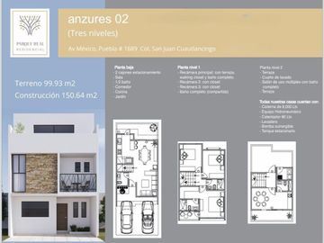 Casa en condominio en   Venta  parque Real Cuautlancingo puebla