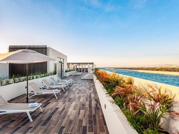 Departamento en Cancún con rooftop y alberca olímpica
